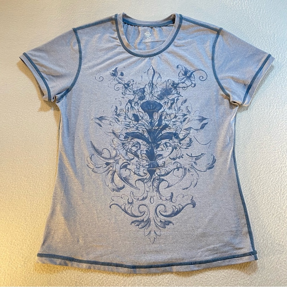 Prana Women’s Activewear Floral Short Sleeve Top Size Medium